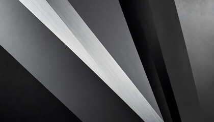 Dark Silver and Black Abstract Geometric Design &ndash; 3D Rectangle and Matte Finish. 2