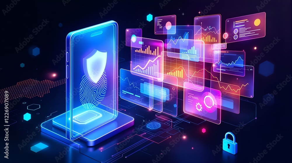 Poster secure online trading: 2fa authentication and fingerprint protection for financial accounts