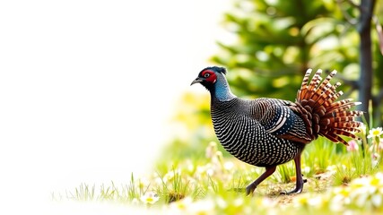 Fototapeta premium Alaskan Spruce Grouse Spring Stroll