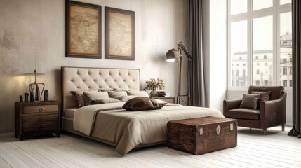 Elegant and Cozy Bedroom Design with Vintage Accents