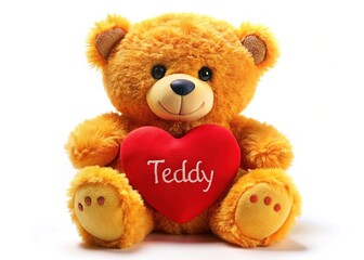 Obraz premium Cute Teddy Bear with Heart - Adorable Bear Art