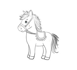 Cute Cartoon Pony for Coloring