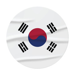 South Korea Flag Stickers. Glue-on, wrinkled stickers or labels