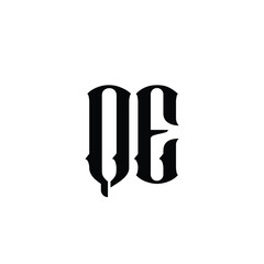 QE monogram logo design letter text name symbol monochrome logotype alphabet character simple logo