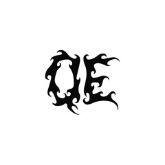 QE monogram logo design letter text name symbol monochrome logotype alphabet character simple logo
