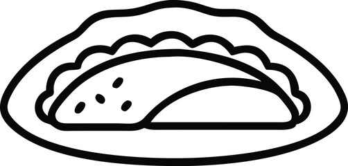 Stylized black and white cookie icon, minimalist sandwich design, symmetrical floral pattern, geometric biscuit illustration, retro bakery logo, simple line art pastry, vintage food symbol, bold circu