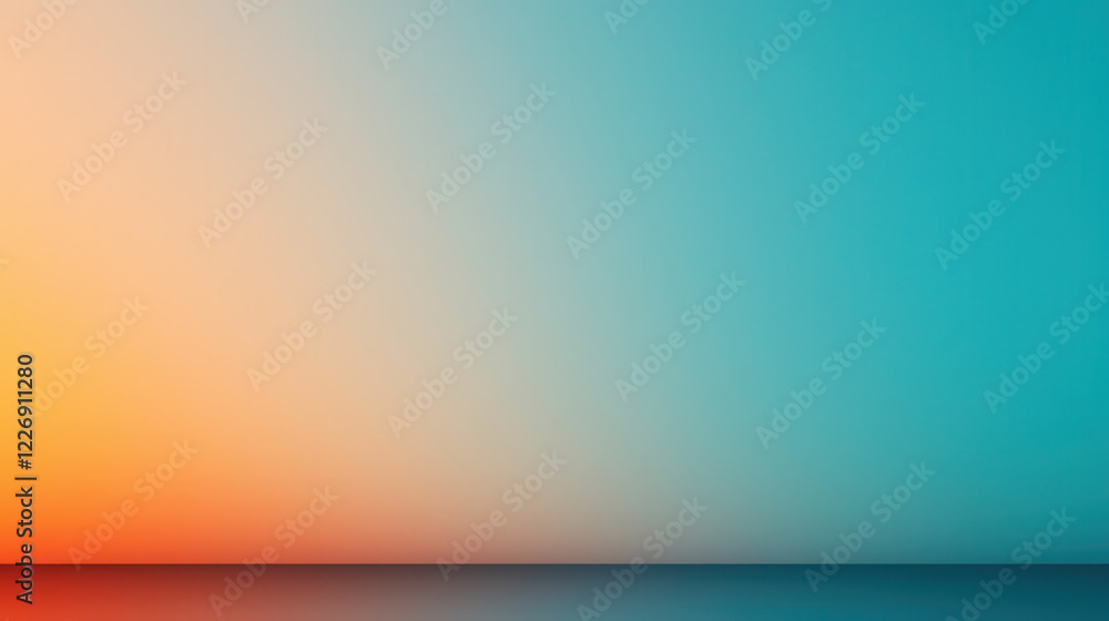 Fototapete smooth gradient background image featuring light orange and teal hues, creating calming and serene atmosphere. Perfect for various design projects