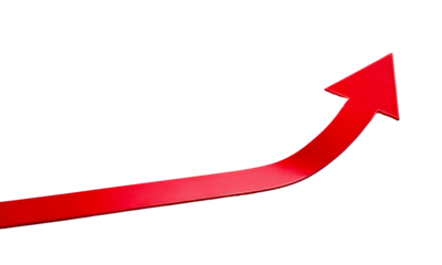 red arrow PNG format, isolated graphic, transparent white background, realistic details, high resolution, perfect for design projects, branding, advertising, packaging, presentations, and digital, web