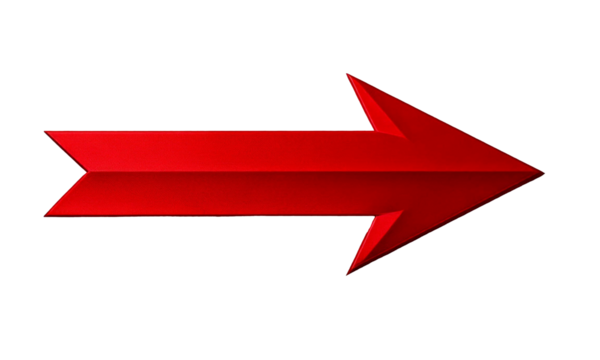 red arrow PNG format, isolated graphic, transparent white background, realistic details, high resolution, perfect for design projects, branding, advertising, packaging, presentations, and digital, web - Powered by Adobe