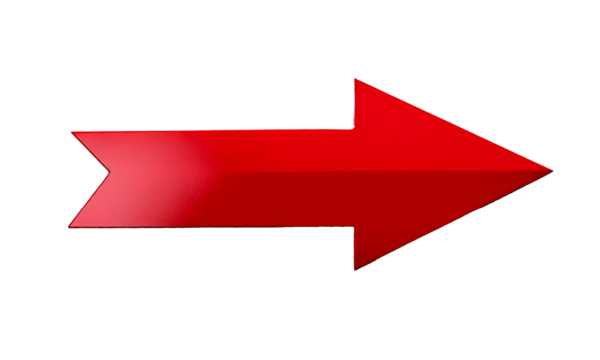 red arrow PNG format, isolated graphic, transparent white background, realistic details, high resolution, perfect for design projects, branding, advertising, packaging, presentations, and digital, web