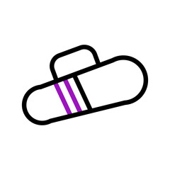 Stylized Medicine Capsule Icon With Purple Stripes