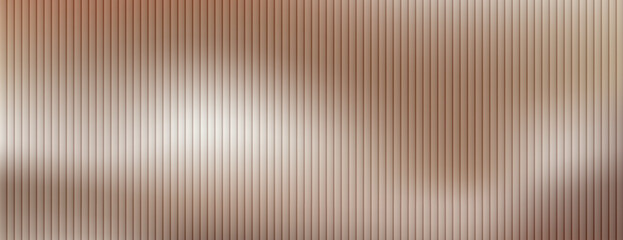 Corrugated, fluted brown, bronze glass vector texture. Ribbed plastic gradient background © Anastasiia
