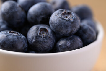 Blueberries in white bowl, Healthy fruit, Food ingredient