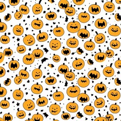 Orange black Halloween animation pattern white background