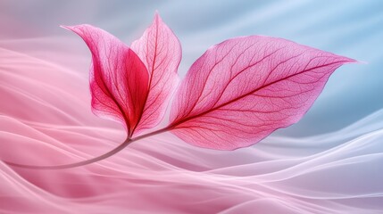 Pink leaves, fabric backdrop, studio shot, serenity