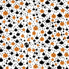 Orange black Halloween animation pattern white background