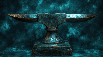A shiny anvil on a dark charcoal background, highlighting traditional industry elements.