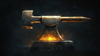 A shiny anvil on a dark charcoal background, highlighting traditional industry elements.