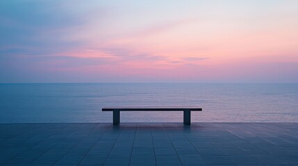 Serene Coastal Scene with Smooth Muted Color Palette at Dusk