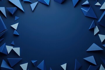 Abstract Blue Geometric Shapes: A 3D Rendered Background