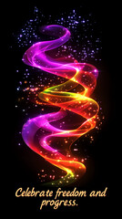 Obraz premium Colorful abstract light swirl representing freedom and progress