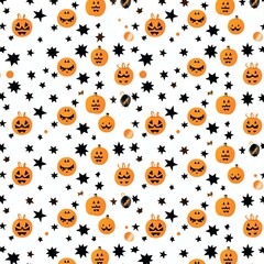 Orange black Halloween animation pattern white background