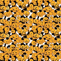 Orange black Halloween animation pattern white background