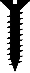 Cutout Long Screw Wall Construction Assembly Silhouette