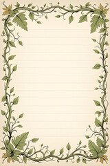 frame with leaves vine journal page border