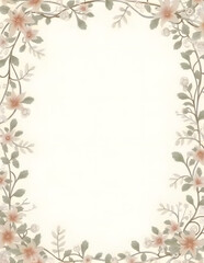 Pretty flower journal page frame