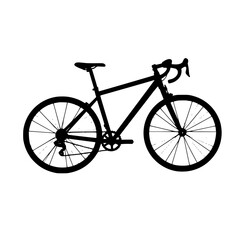 Obraz premium Black Silhouette of a Racing Bicycle: A Symbol of Speed and Sport