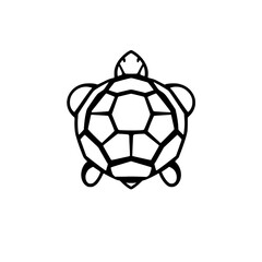Fototapeta premium Geometric Turtle: Black and White Minimalist Shell Design. Perfect for nature lovers and minimalist art enthusiasts. A simple, elegant illustration of a turtle.