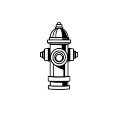 Classic Fire Hydrant: A Black and White Vector Illustration. Perfect for urban, city, and infrastructure projects. This simple yet powerful design symbolizes safety and emergency response.