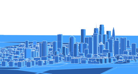  modern city panorama 3d illustration