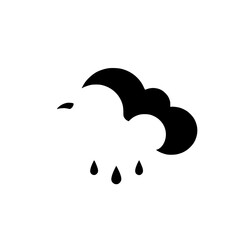 Rain Cloud: A Dramatic Black and White Weather Illustration