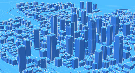  modern city panorama 3d illustration