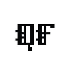 Fototapeta premium QF monogram logo design letter text name symbol monochrome logotype alphabet character simple logo