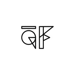 QF monogram logo design letter text name symbol monochrome logotype alphabet character simple logo