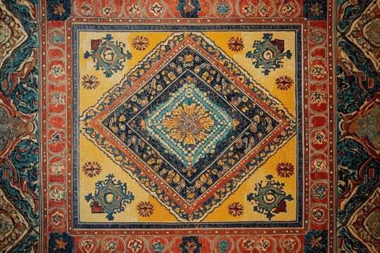 Palace ceiling detail, intricate textile design, overhead shot, historical architecture, interior design