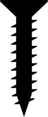 Long Screw Wall Construction Assembly Silhouette