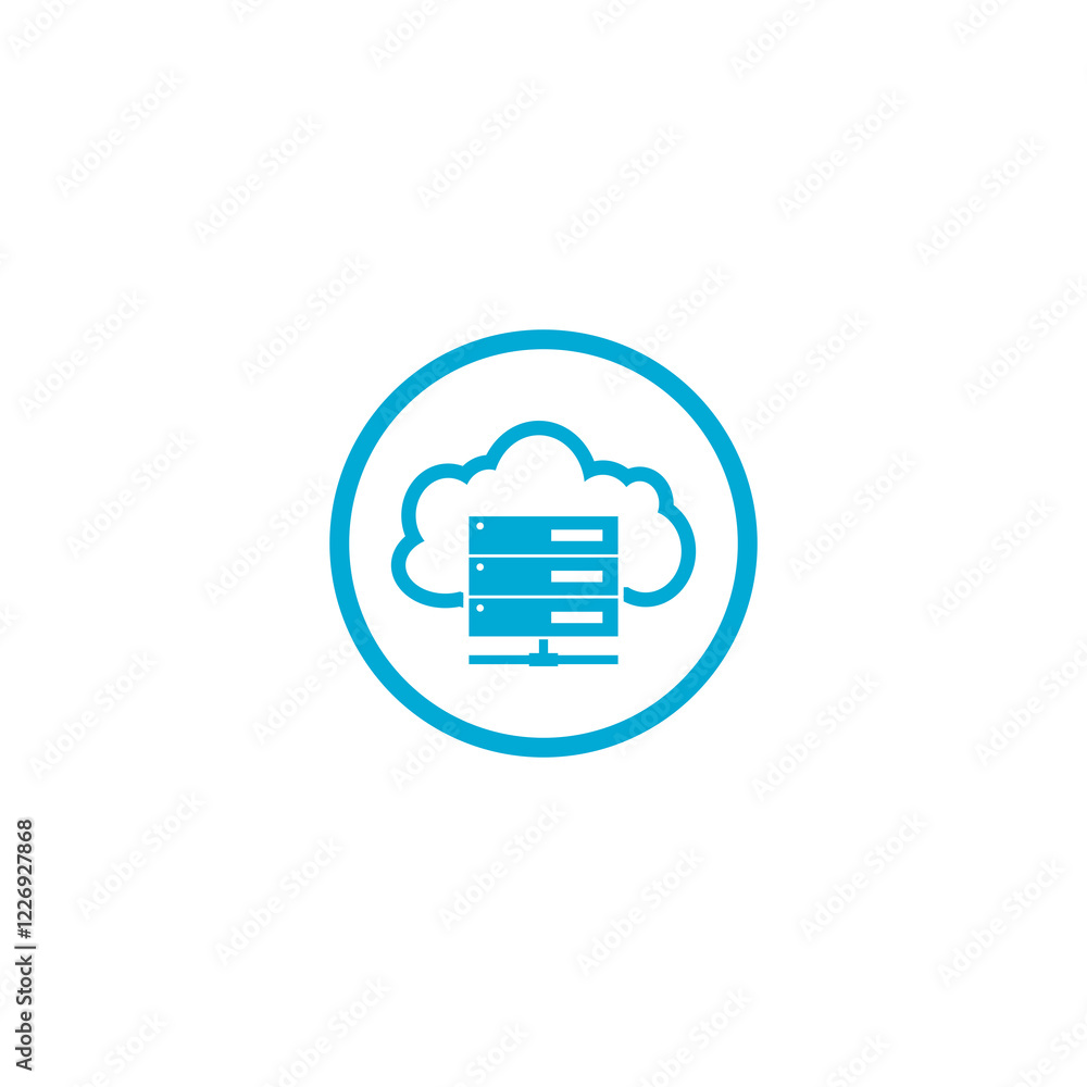 Poster cloud hosting server icon isolated on transparent background