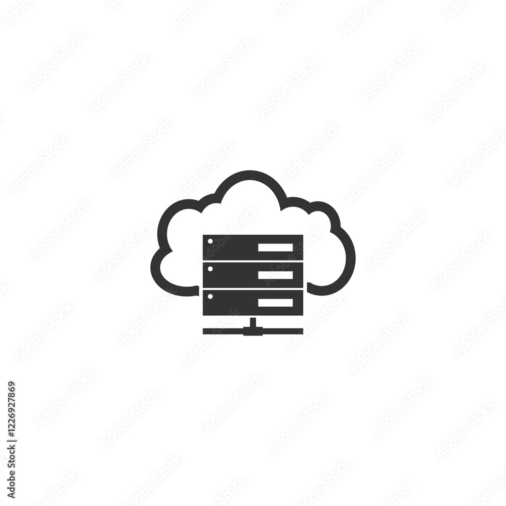 Aufkleber cloud hosting server icon isolated on transparent background