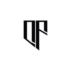 QF monogram logo design letter text name symbol monochrome logotype alphabet character simple logo