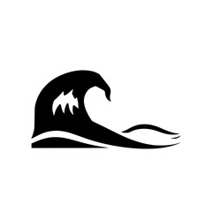 Abstract Ocean Wave: Black and White Minimalist Sea Design.  Perfect for nature lovers and graphic designers seeking a powerful symbol of the ocean's energy.
