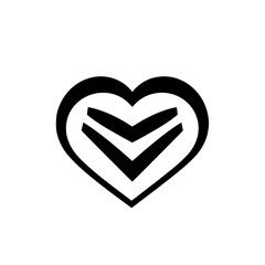 Heart Icon: Minimalist Black and White Vector Graphic Design. Perfect for logos, apps, and more. Simple, clean, and symbolic design element.