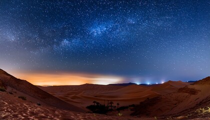 Obraz premium Breathtaking Night Landscape of Southern Morocco with a Starry Astrophotography Sky
