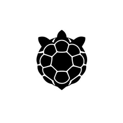 Obraz premium Elegant Turtle Shell: A Simple Black and White Vector Illustration. Perfect for logos, icons, and graphic designs. Captures the essence of marine wildlife.