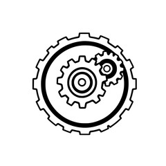Interlocking Gears: A Symbol of Precision Engineering and Industrial Technology.  Perfect for mechanical, manufacturing, and technology-related projects.