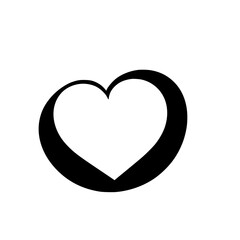 Elegant Black Heart Symbol: Minimalist Love Icon, Perfect for Valentines, Romance, and Design Projects