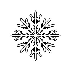 Intricate Snowflake Design: Black and White Winter Graphic